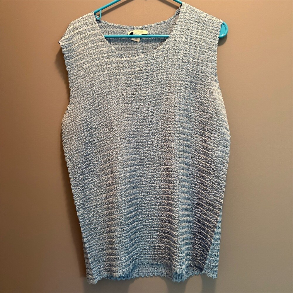 Dress Barn Blouse Womens 2XL Blue Sleeveless Scoop Neck Pullover Top